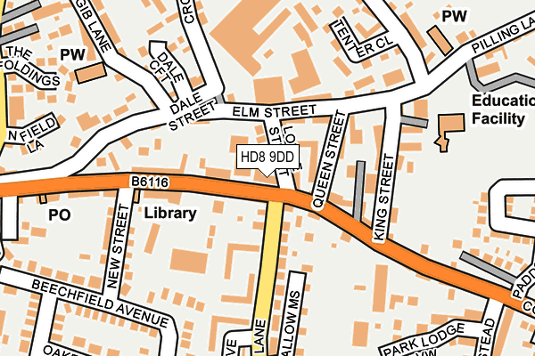 HD8 9DD map - OS OpenMap – Local (Ordnance Survey)