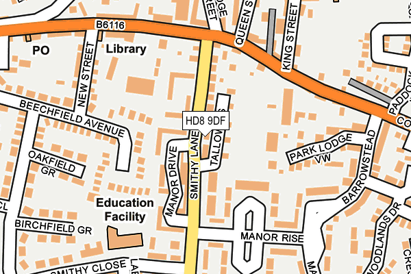 HD8 9DF map - OS OpenMap – Local (Ordnance Survey)