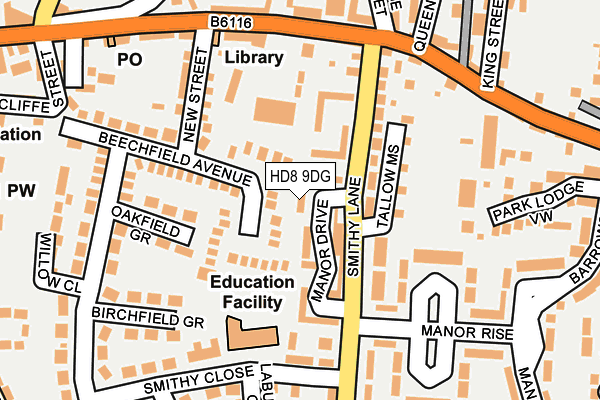 HD8 9DG map - OS OpenMap – Local (Ordnance Survey)