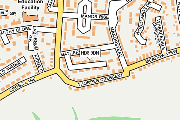 HD8 9DN map - OS OpenMap – Local (Ordnance Survey)