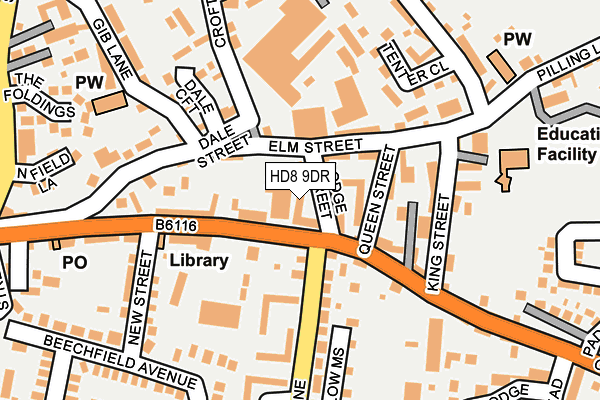 HD8 9DR map - OS OpenMap – Local (Ordnance Survey)