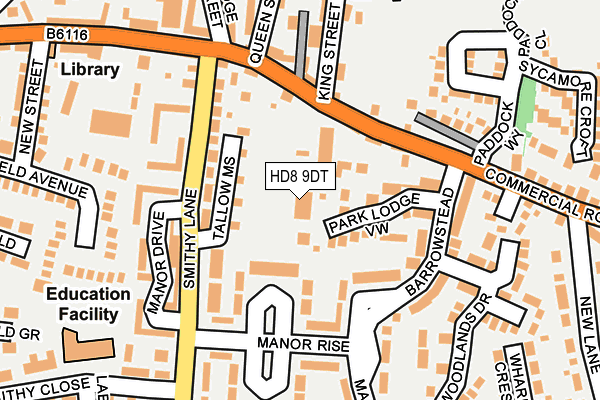 HD8 9DT map - OS OpenMap – Local (Ordnance Survey)