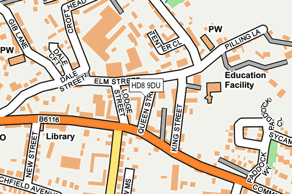 HD8 9DU map - OS OpenMap – Local (Ordnance Survey)