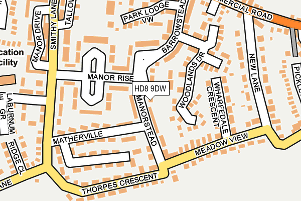 HD8 9DW map - OS OpenMap – Local (Ordnance Survey)