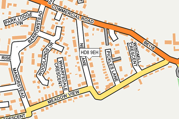 HD8 9EH map - OS OpenMap – Local (Ordnance Survey)