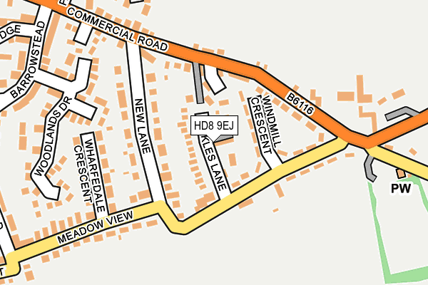 HD8 9EJ map - OS OpenMap – Local (Ordnance Survey)