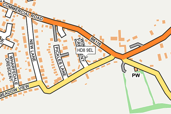 HD8 9EL map - OS OpenMap – Local (Ordnance Survey)