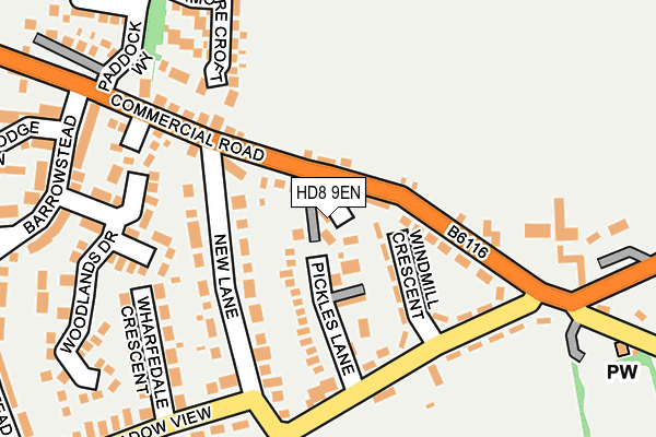 HD8 9EN map - OS OpenMap – Local (Ordnance Survey)