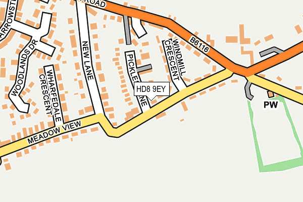 HD8 9EY map - OS OpenMap – Local (Ordnance Survey)
