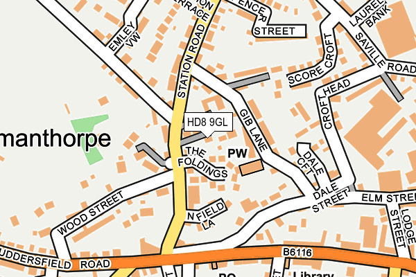 HD8 9GL map - OS OpenMap – Local (Ordnance Survey)