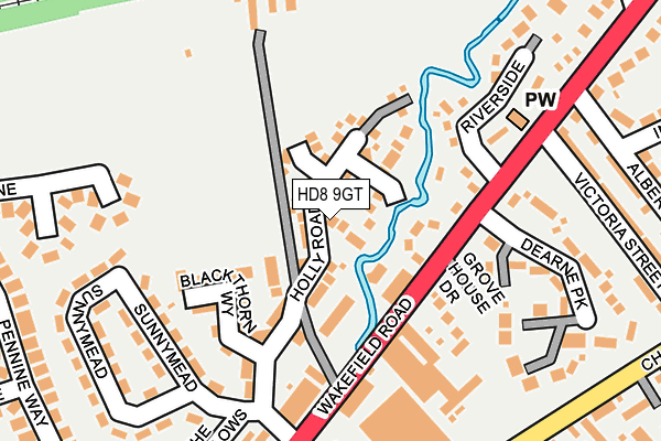 HD8 9GT map - OS OpenMap – Local (Ordnance Survey)