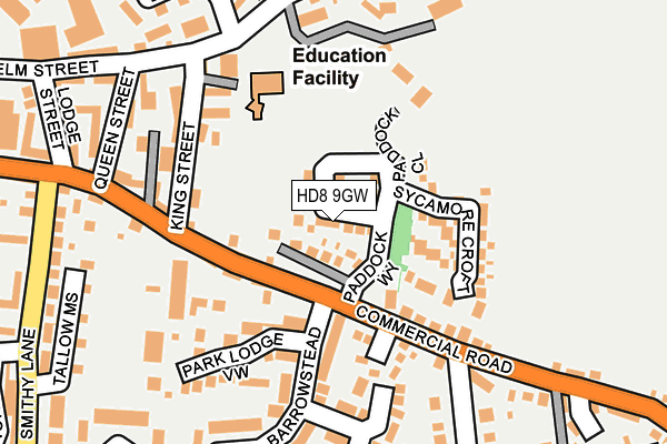 HD8 9GW map - OS OpenMap – Local (Ordnance Survey)