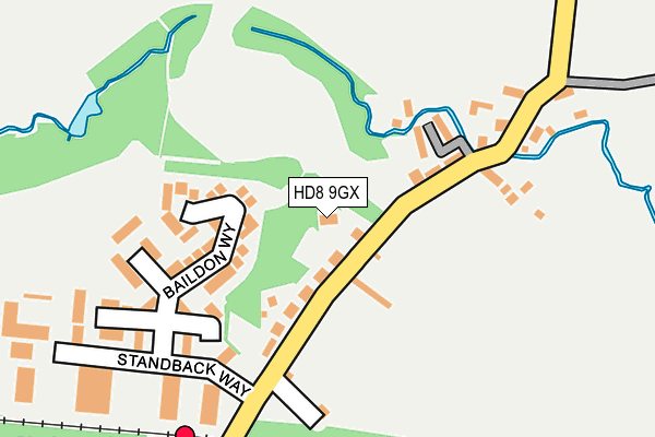HD8 9GX map - OS OpenMap – Local (Ordnance Survey)
