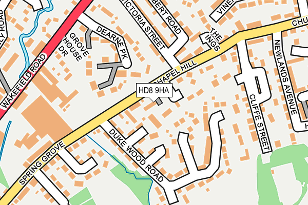 HD8 9HA map - OS OpenMap – Local (Ordnance Survey)