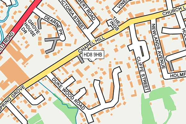 HD8 9HB map - OS OpenMap – Local (Ordnance Survey)
