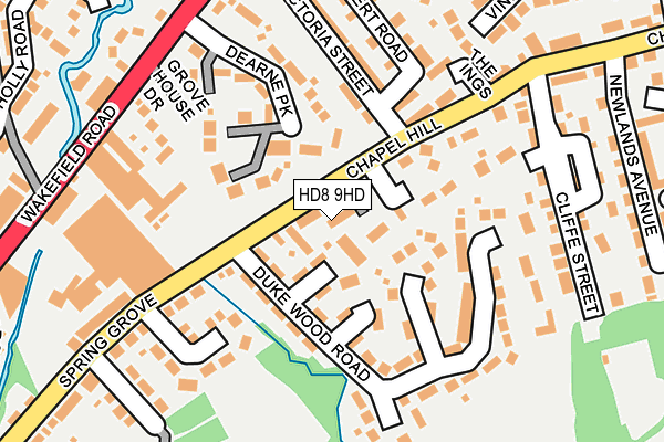 HD8 9HD map - OS OpenMap – Local (Ordnance Survey)