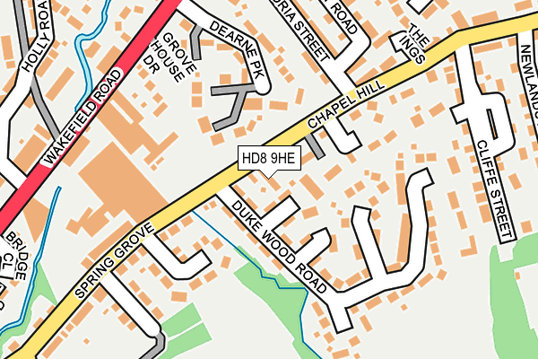 HD8 9HE map - OS OpenMap – Local (Ordnance Survey)