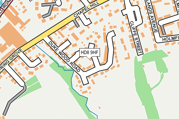 HD8 9HF map - OS OpenMap – Local (Ordnance Survey)