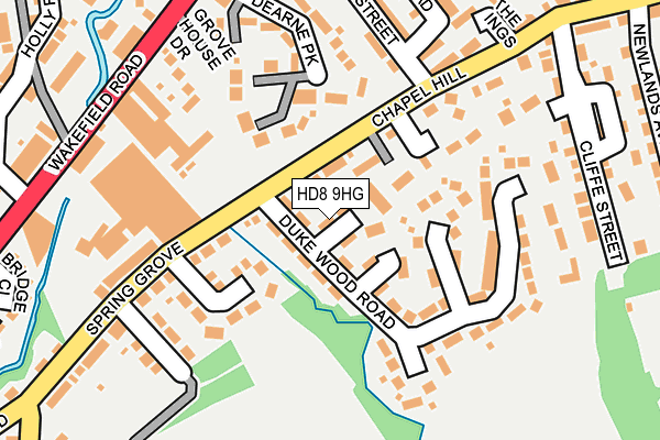 HD8 9HG map - OS OpenMap – Local (Ordnance Survey)