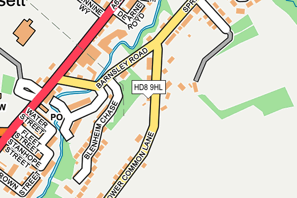 HD8 9HL map - OS OpenMap – Local (Ordnance Survey)