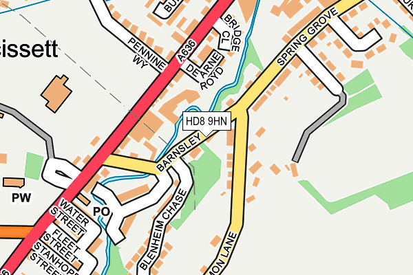HD8 9HN map - OS OpenMap – Local (Ordnance Survey)