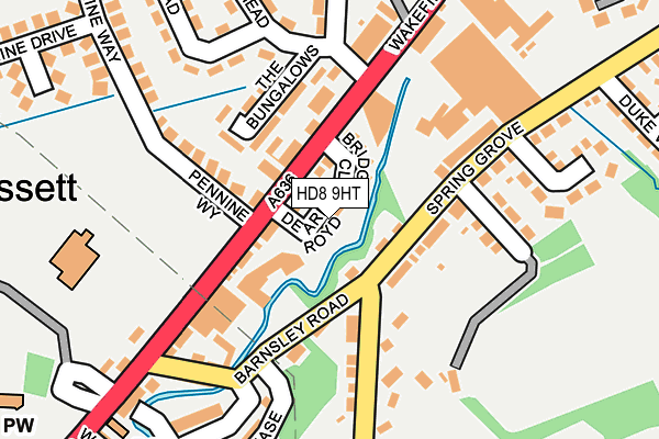 HD8 9HT map - OS OpenMap – Local (Ordnance Survey)