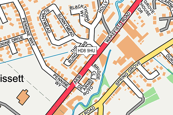 HD8 9HU map - OS OpenMap – Local (Ordnance Survey)