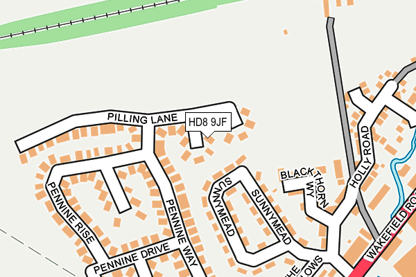 HD8 9JF map - OS OpenMap – Local (Ordnance Survey)