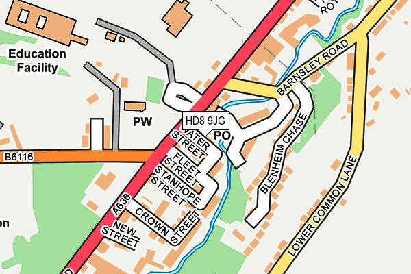 HD8 9JG map - OS OpenMap – Local (Ordnance Survey)