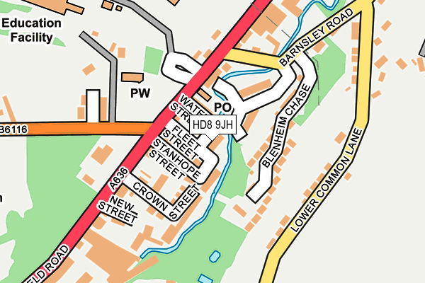 HD8 9JH map - OS OpenMap – Local (Ordnance Survey)