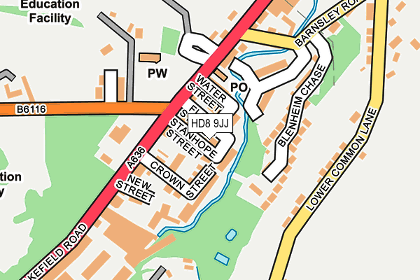 HD8 9JJ map - OS OpenMap – Local (Ordnance Survey)