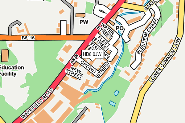 HD8 9JW map - OS OpenMap – Local (Ordnance Survey)