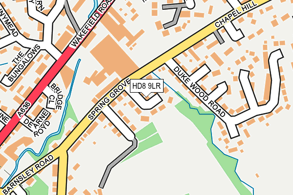 HD8 9LR map - OS OpenMap – Local (Ordnance Survey)
