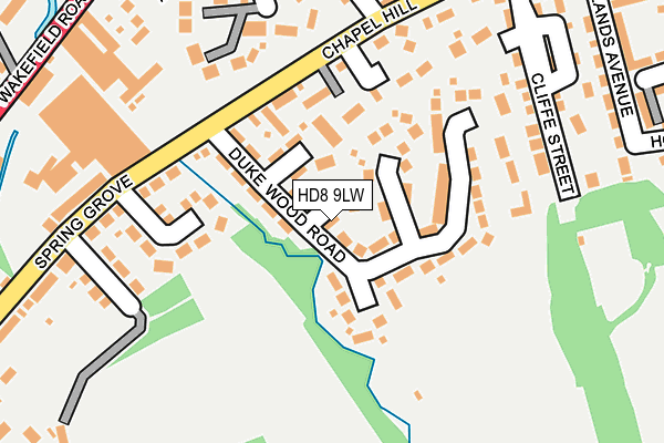 HD8 9LW map - OS OpenMap – Local (Ordnance Survey)