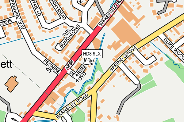 HD8 9LX map - OS OpenMap – Local (Ordnance Survey)