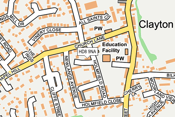 HD8 9NA map - OS OpenMap – Local (Ordnance Survey)