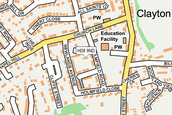 HD8 9ND map - OS OpenMap – Local (Ordnance Survey)