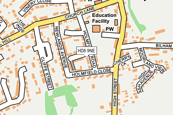 HD8 9NE map - OS OpenMap – Local (Ordnance Survey)
