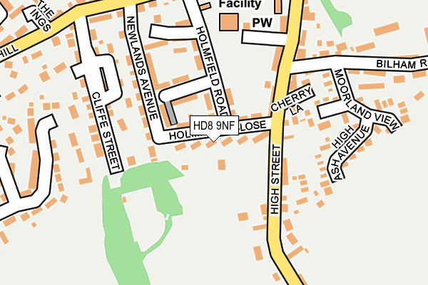 HD8 9NF map - OS OpenMap – Local (Ordnance Survey)