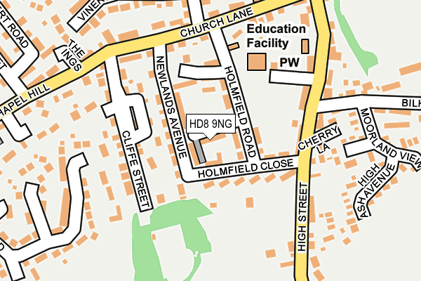 HD8 9NG map - OS OpenMap – Local (Ordnance Survey)