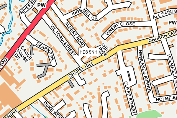 HD8 9NH map - OS OpenMap – Local (Ordnance Survey)