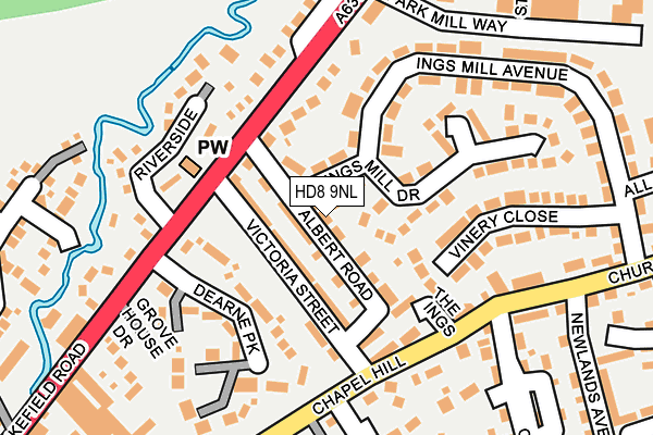 HD8 9NL map - OS OpenMap – Local (Ordnance Survey)