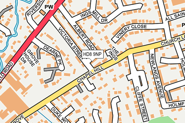 HD8 9NP map - OS OpenMap – Local (Ordnance Survey)