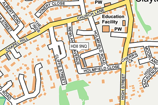 HD8 9NQ map - OS OpenMap – Local (Ordnance Survey)