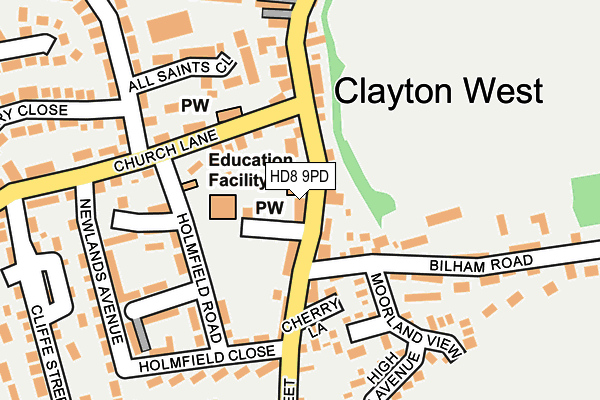 HD8 9PD map - OS OpenMap – Local (Ordnance Survey)