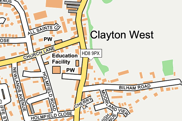 HD8 9PX map - OS OpenMap – Local (Ordnance Survey)