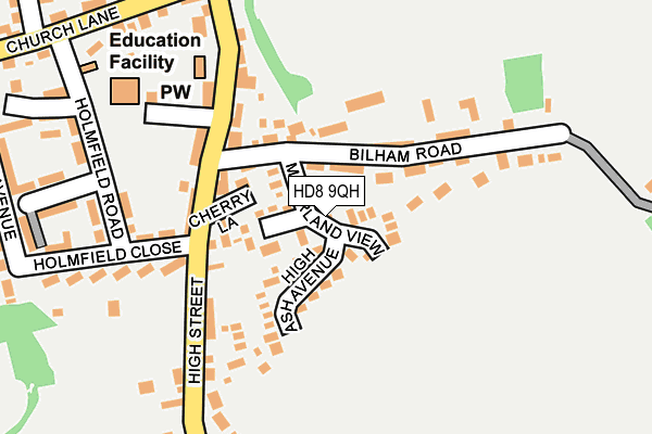 HD8 9QH map - OS OpenMap – Local (Ordnance Survey)