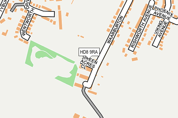 HD8 9RA map - OS OpenMap – Local (Ordnance Survey)