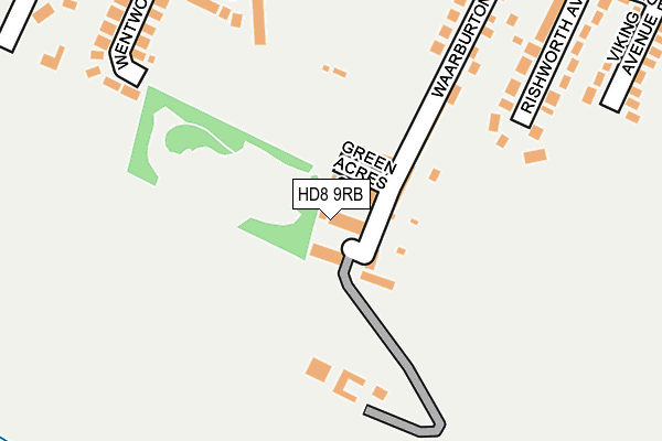 HD8 9RB map - OS OpenMap – Local (Ordnance Survey)