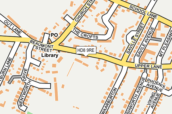 HD8 9RE map - OS OpenMap – Local (Ordnance Survey)